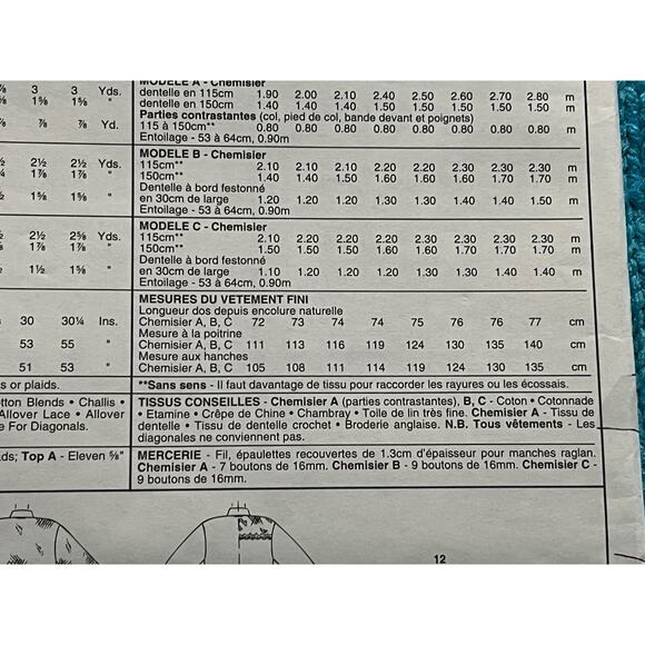 McCalls 6884 Sewing pattern shirt button down lace yoke hem size 14 16 18 - Picture 7 of 8